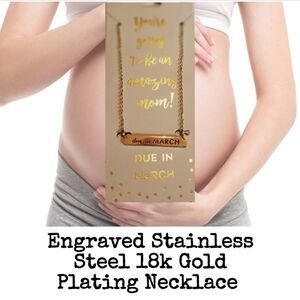 Due in March Engraved Stainless Steel Necklace